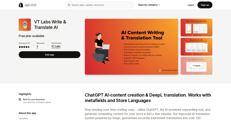 VT Labs Write & Translate AI