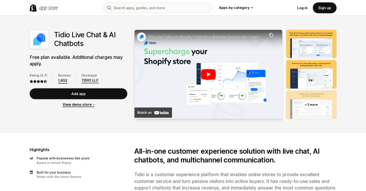 Tidio Shopify