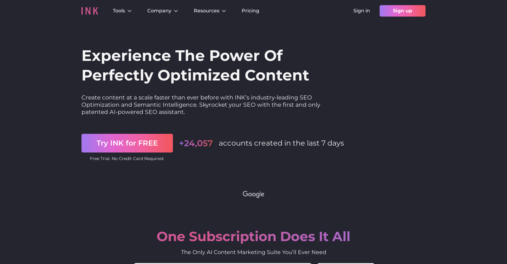 INK: AI Content Assistant for Marketing, SEO