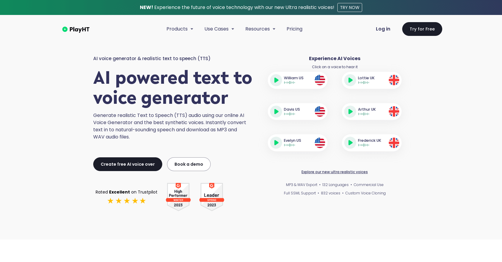 Play HT: Generate AI Voices