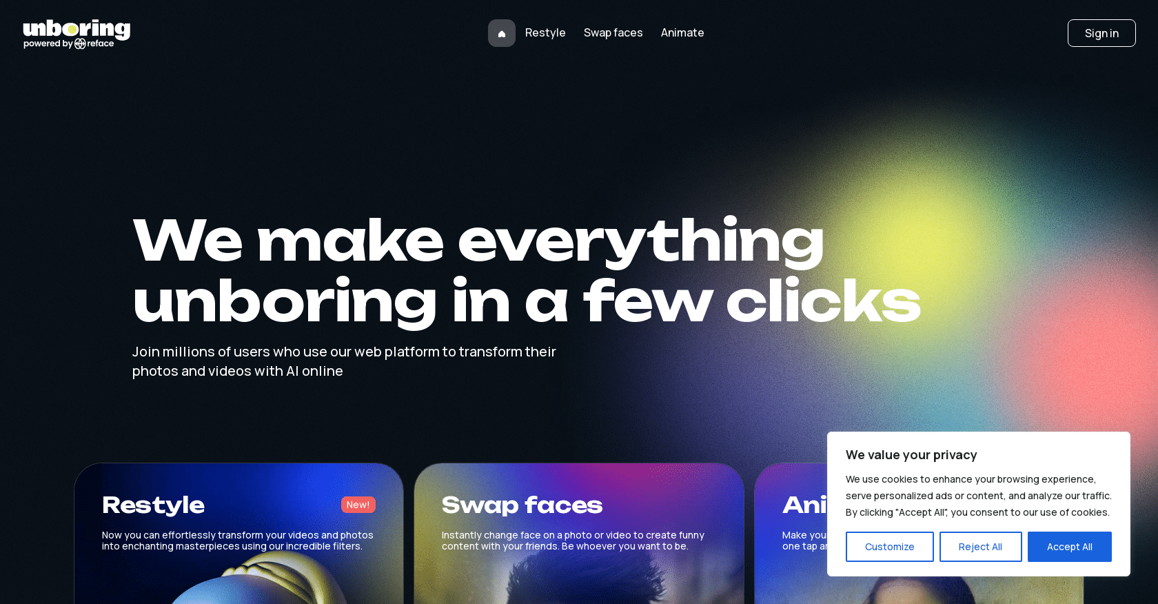 Unboring AI: Online Face Swapping Tool