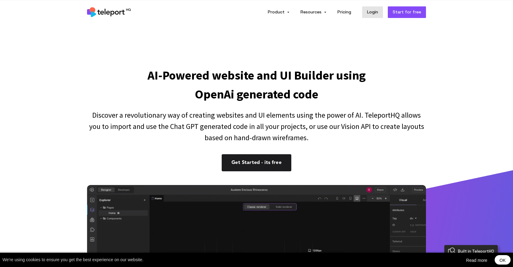 TeleportHQ AI Website Builder teleporthq-ai-website-builder
