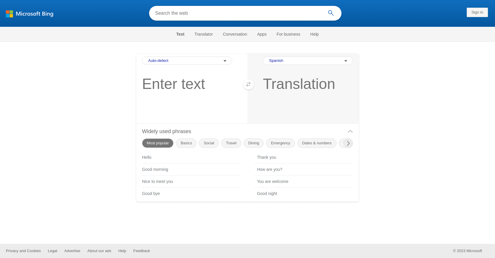 Bing Microsoft Translator Fast Translate 100 Languages