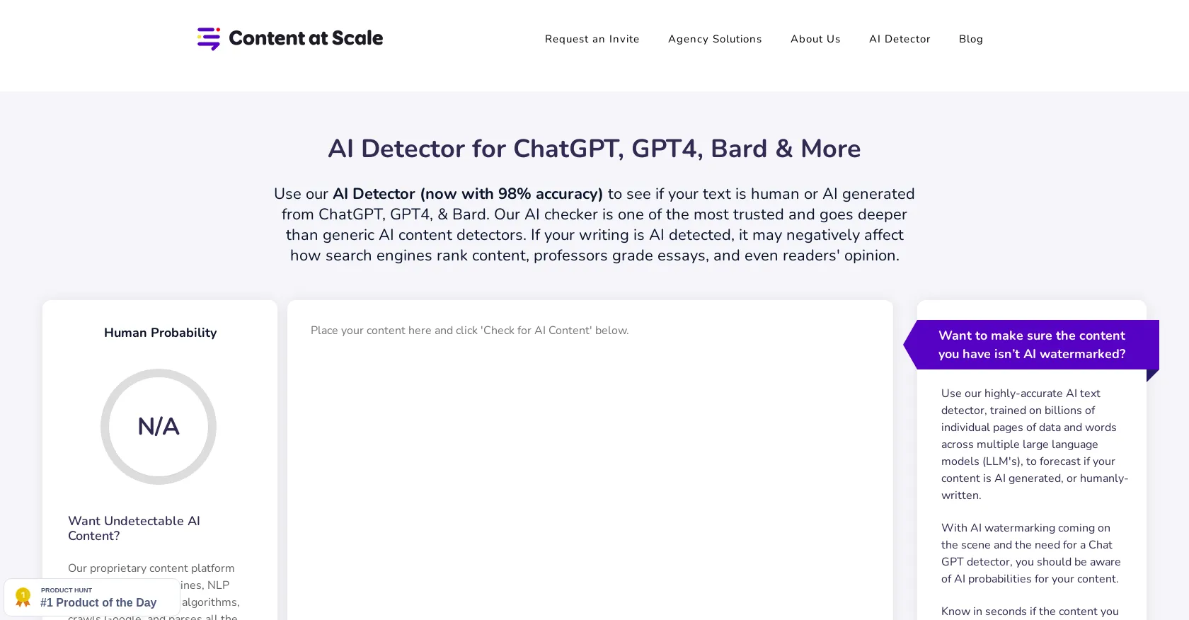 Content at Scale: AI Detector and AI Writer