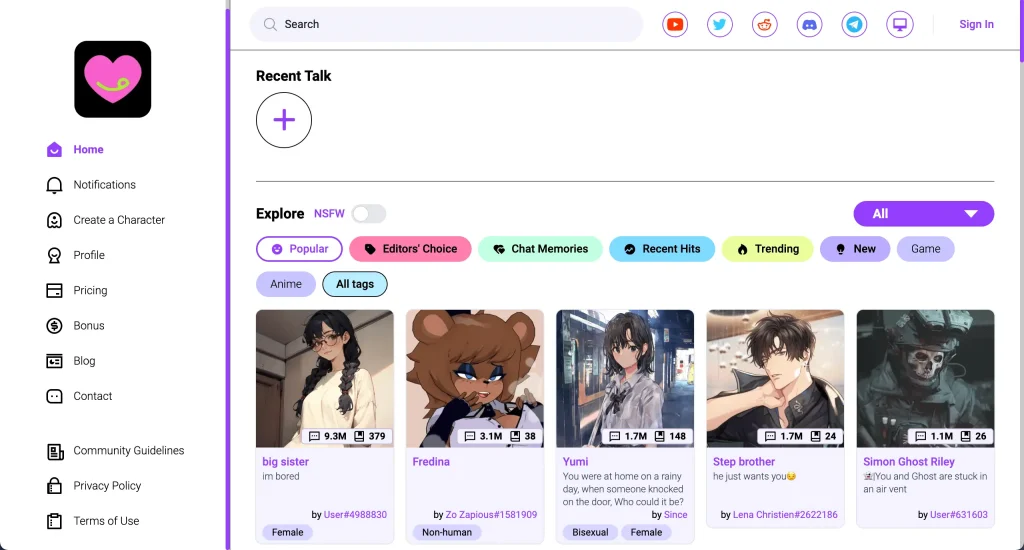 Crushon AI AI NSWF Character Chat