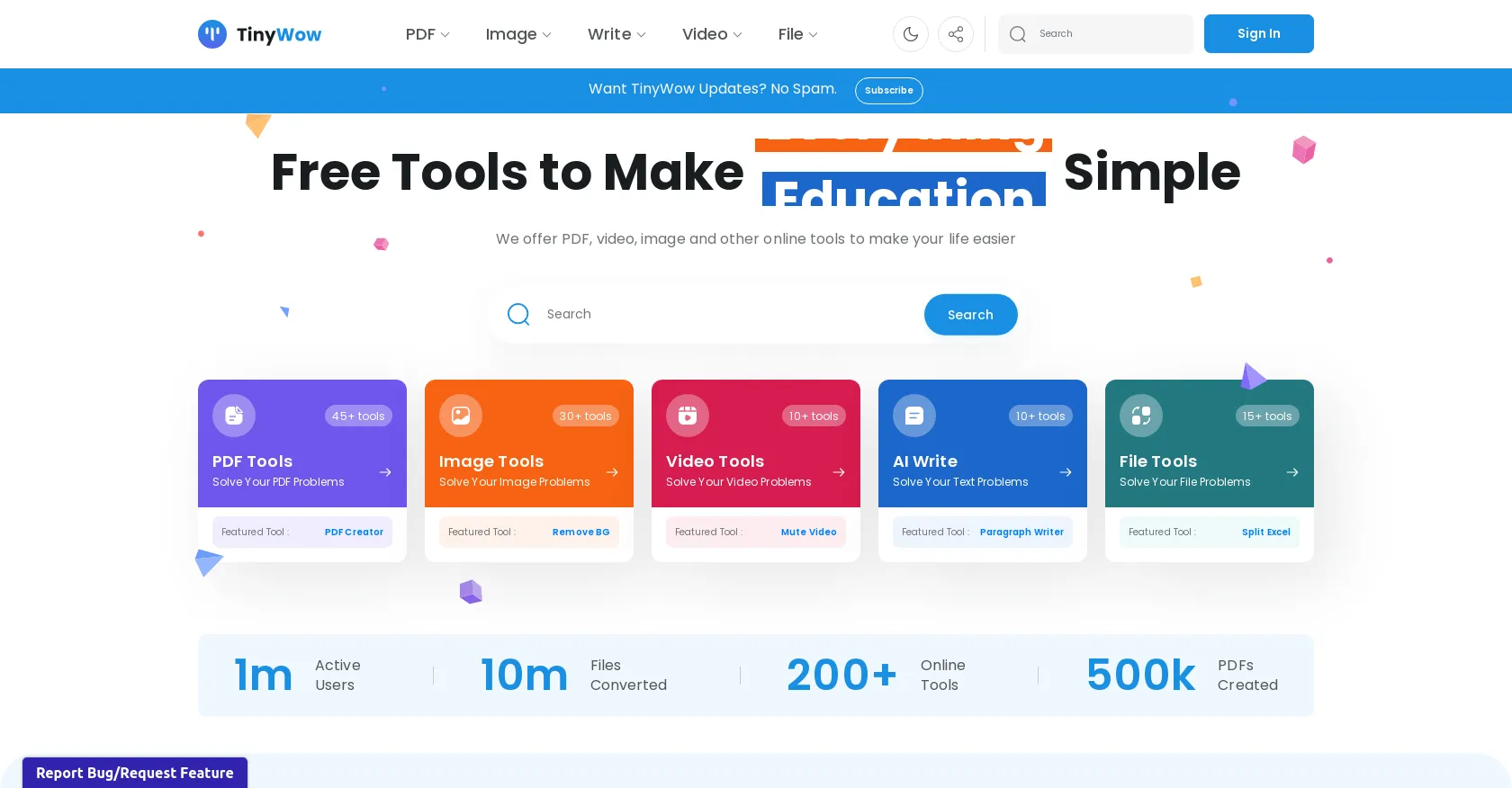 Tinywow pdf video image assistant full review 2024