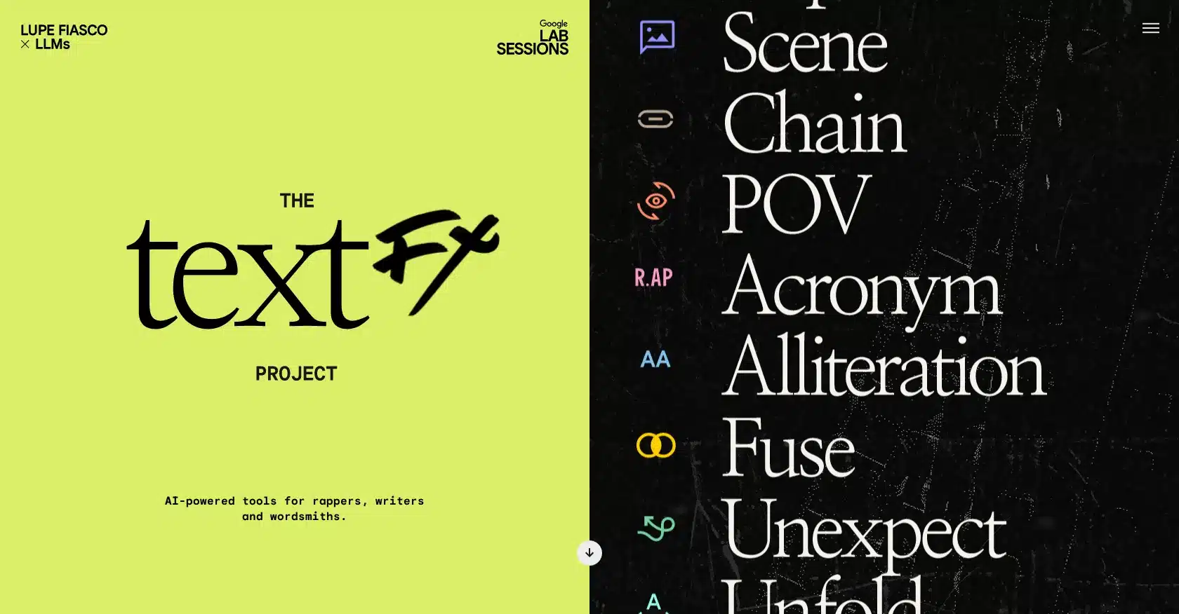 Textfx: AI-Powered Creativity for Writers and Rappers