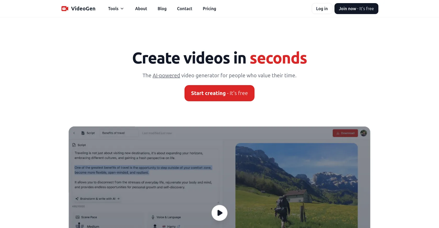 Videogen: AI-Powered Video Creation