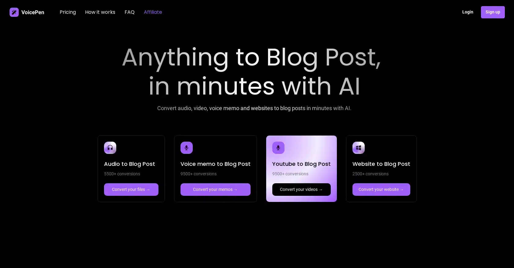 Voicepen AI: Convert Audio, Video to Blog Post
