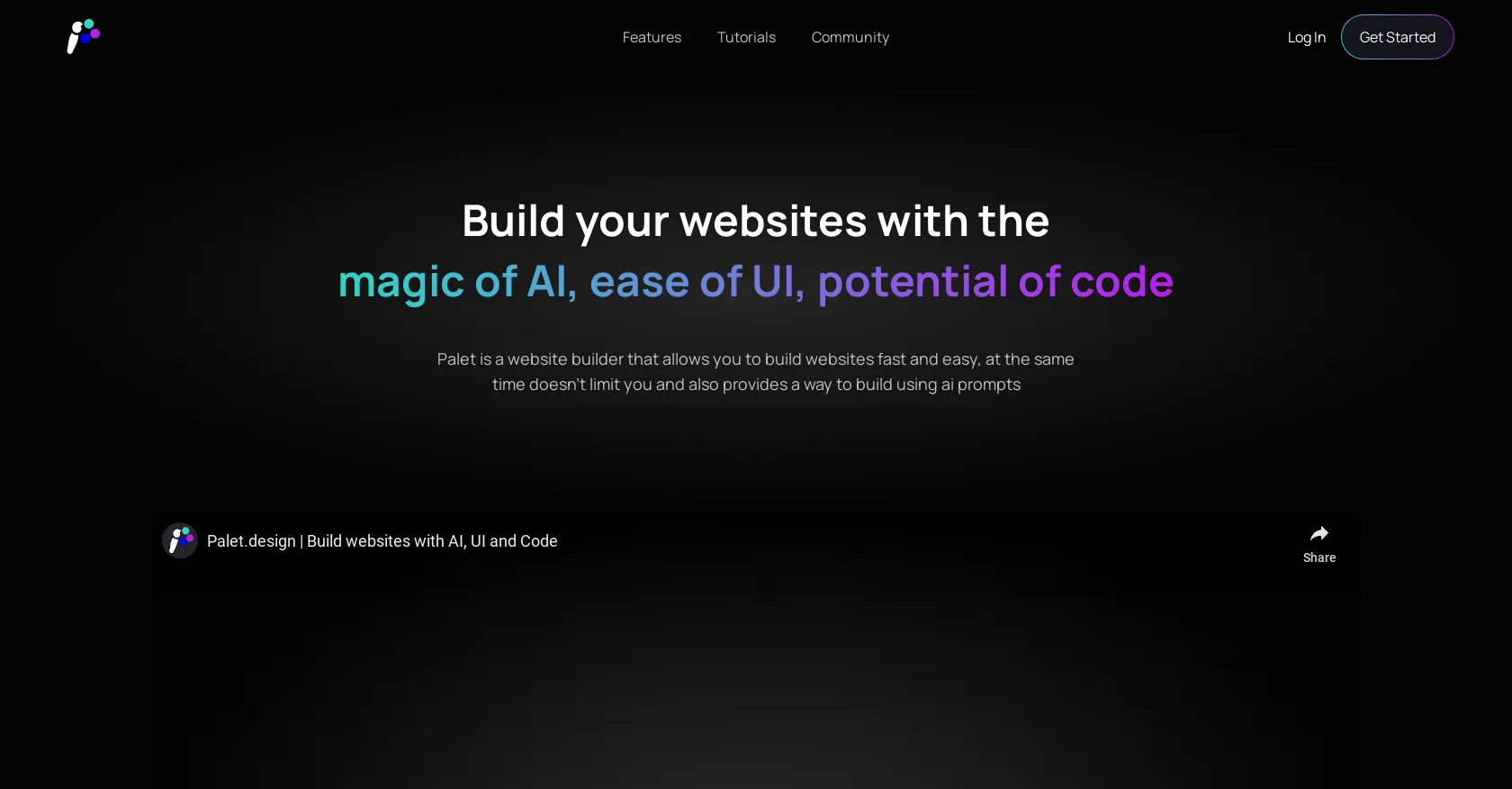 Palet ai website builder with ai ui and code review 2024 