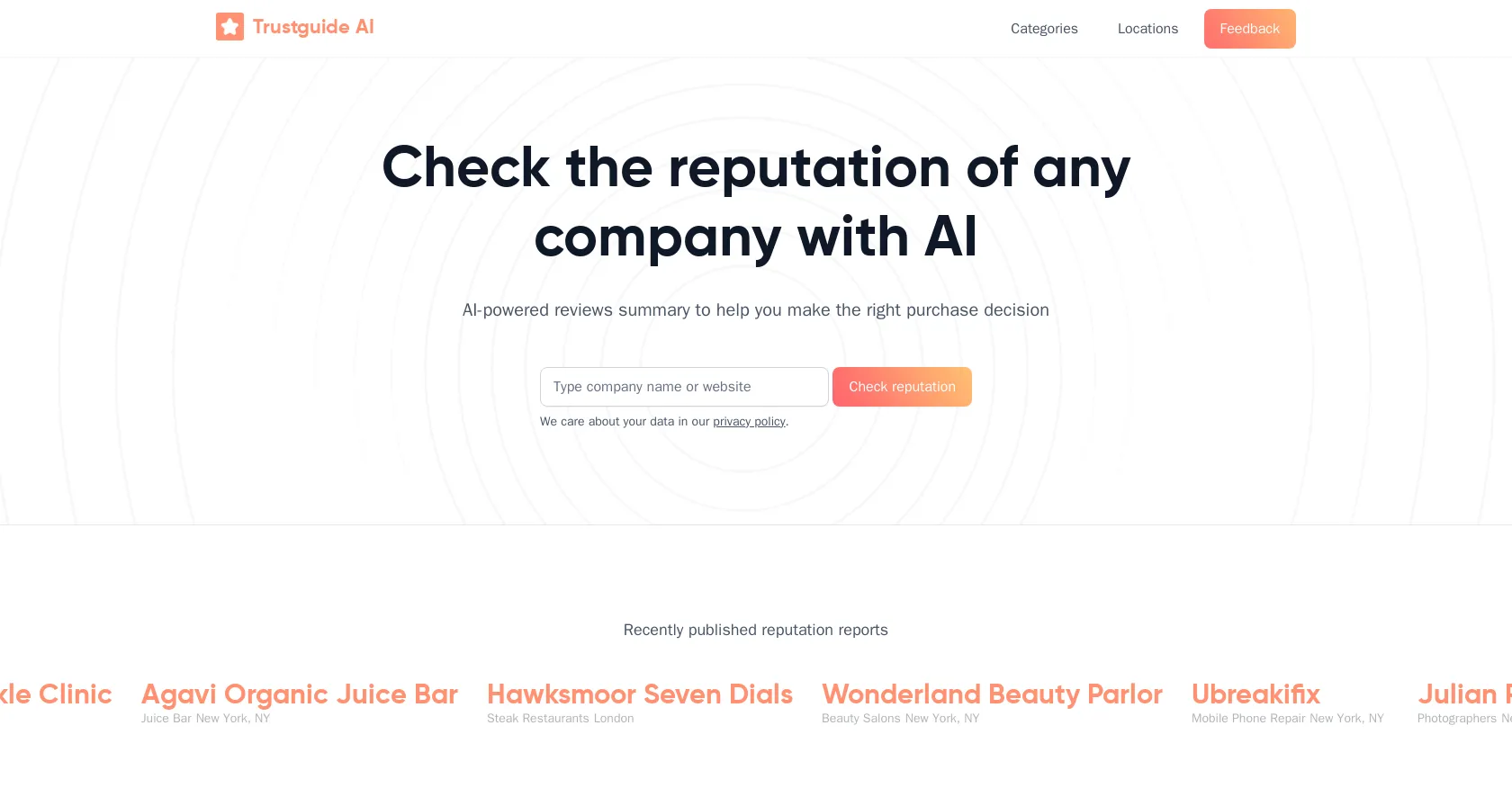 Trustguide: Check Reputation Company with AI