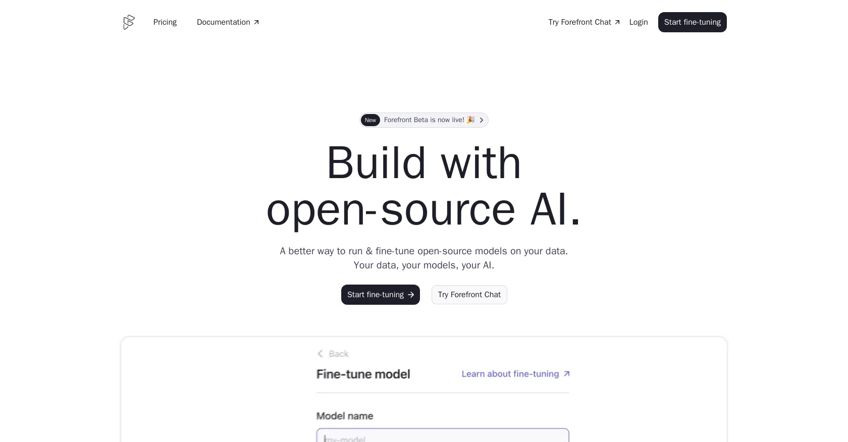 Forefront AI: Build With Open-Source AI