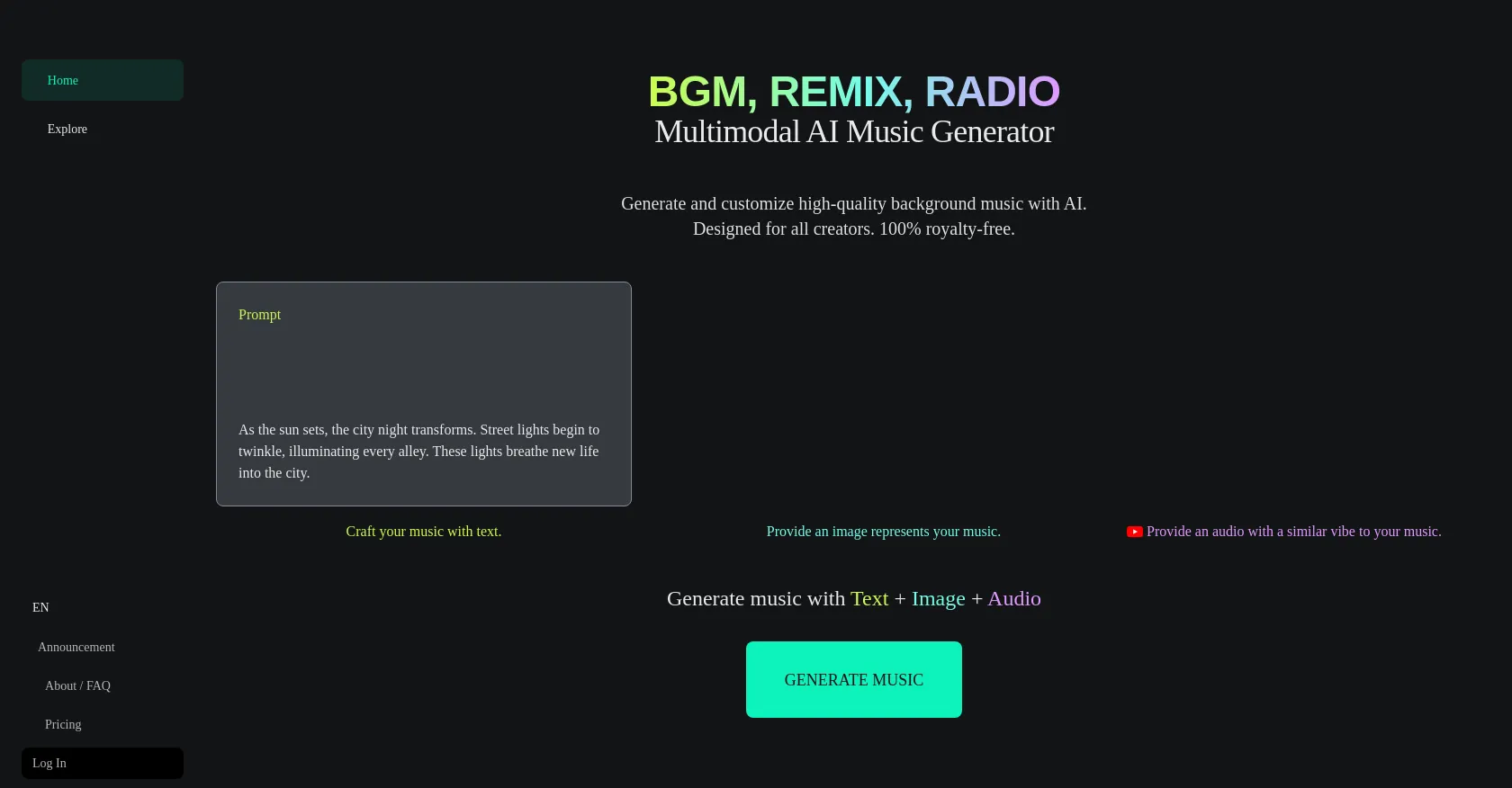 MixAudio: Free AI Background Music Generator